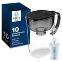 Brita Large 10 Cup Water Filter Pitcher, 1 Brita Plus Filter, Everyday, Black 