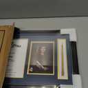 GraduationMall 11x22 Black Diploma Frame with Tassel Holder and Picture for 8.5x11 Certificate 5x7 Photo,Real Glass,Navy over Gold Mat
