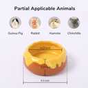Guinea Pig Food Bowl Hamster Ceramic Water Dish Anti-Spill & Prevent Tipping Rabbit Feeding Bowl for Guinea Pig, Syrian Hamster, Bunny, Rat, Chinchilla, Squirrel, Small Animal (Honey Orange)