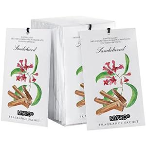 MYARO Scented Sachet House Air Freshener - 10 Pack Long Lasting Sandalwood Fragrance Deodorizer for Home Closet Drawer Car
