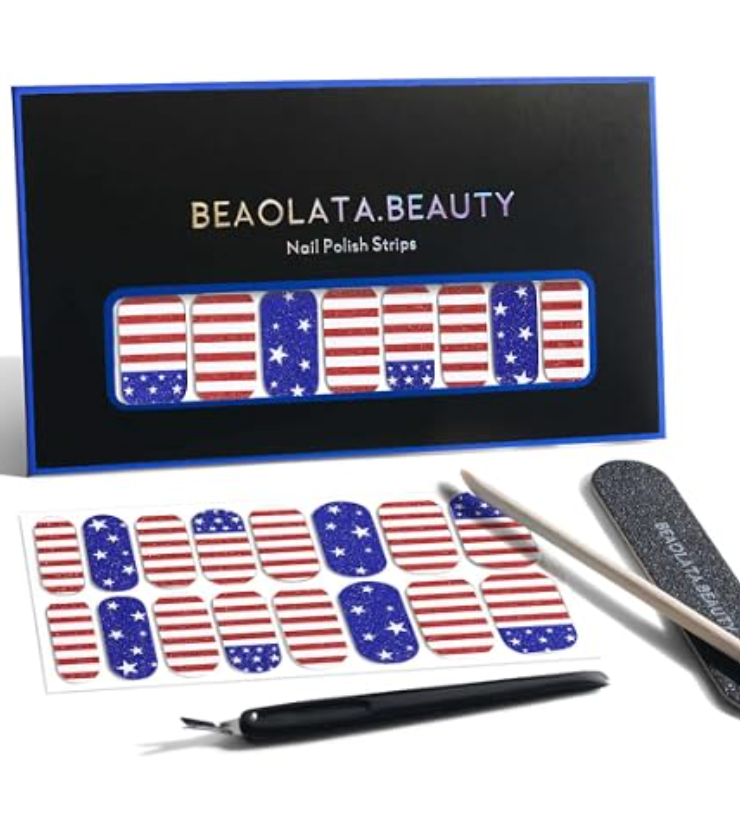 Dashing Diva Gloss Nail Strips - Baby Girl - UV Free, Chip Resistant, Long Lasting Gel Stickers - Contains 32 Wraps, 1 Prep Pad, 1 File