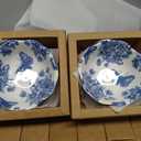 Teenyyou 50 Pack Wedding Favors for Guests Small Ceramic Bowls Bulk Gifts Set 3.3 Inch Blue Floral Design Mini Dipping Bowl Sauce Dish with Cards Box for Party Shower Favor Souvenir, Classic