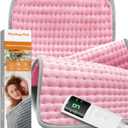 17''34'' Heating Pad for Back Pain, Electric Heating Pad with 9 Heat Settings & 4 Timers Auto Shut Off, Extra Large Heating Pad for Period Cramps & Sore Muscles, Machine Washable, Dry & Moist Heat,