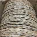 50 Pcs Cattail Round Woven Placemats Set, Cattail Placemats with Pearl Napkin Rings Boho Farmhouse Rustic Woven Chargers Natural Mat Bulk for Wedding Party, Dinner Table (13 Inch)