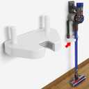 Universal Vacuum Wall Mount Bracket Compatible with Dyson V8, V7, V6 and Other Brands (4.2-4.96 Inch Handheld) - White Plastic Mounting Bracket