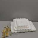 DIDROOM 10 Pack Dessert Table Display Set - 4 x Three-Tier Square Cupcake Stands and 6 x Serving Trays, Elegant Tableware for Cakes, Cupcakes, Pastries, and Snacks, Perfect for Parties (White)