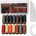 0.55 mm Round Waxed Thread, 14 Colors 76 Yards Spool Wax Coated String, Leather Sewing Waxed Thread for Sewing, Stitching, Beading, Bookbinding, Braiding, Bracelet