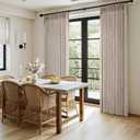 MIULEE Pinch Pleated Linen Curtains 96 Inches Long 2 Panels for Living Room Bedroom, Linen Texture Memory Trained Drapes Pinch Pleat Back Tab Rustic Farmhouse Window Curtains with Hooks&Rings, Taupe