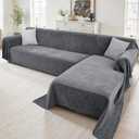 Sectional Couch Covers, 2 Pieces Washable L Shaped Couch Covers Sofa Blanket for Dogs Pet Friendly Sectional Sofa Slipcovers Furniture Covers,71"x 118"+ 71"x 118",(XX-Large,Dark Gray)