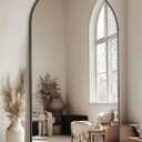 Full Length Mirror, 86"x46" Oversized Floor Mirror with Stand, Hanging Mounted for Bedroom, Living Room, Cloakroom, Black