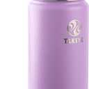 Takeya Actives 18 oz Water Bottle with Straw Lid - Double Wall Stainless Steel Insulation - Dishwasher Safe & BPA-Free - Removable Bumper - Lilac