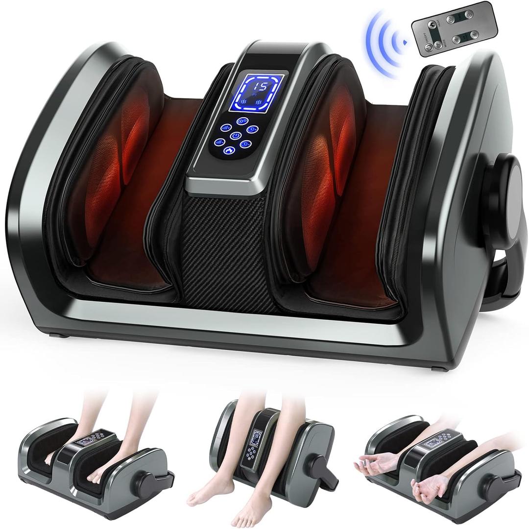 TISSCARE Shiatsu Foot Massager with Heat - Relief for Neuropathy, Plantar Fasciitis & Poor Circulation - (Gray)