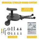 2025 New-Universal Stroller Board with Detachable Seat, 2in1 Sit and Stand Stroller Glider Board for Most Strollers, Holds Children Up to 55 LBs Stroller Connectors Standing Board