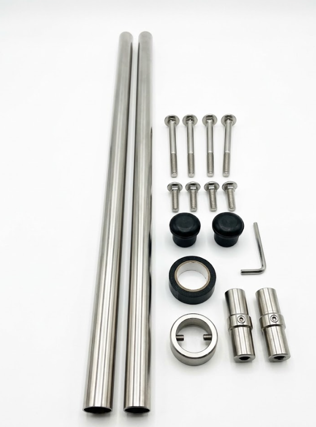 Curtain Rod, 2 Piece Set, Silver Metal, Size 71"