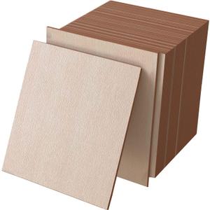 40 Pcs 3 x 3 Inch Unfinished Wooden Cutout Tiles Blank Wood for DIY Painting Staining Wall Decor, Square.