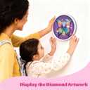 Gemozaic Butterfly Diamond Art Kits for Kids with Round Frame, Animals Kids Diamond Art Painting Kit for Ages 6-8-12, DIY Gem Painting for Girls, Boys, Home Wall Decor (8x8inch)