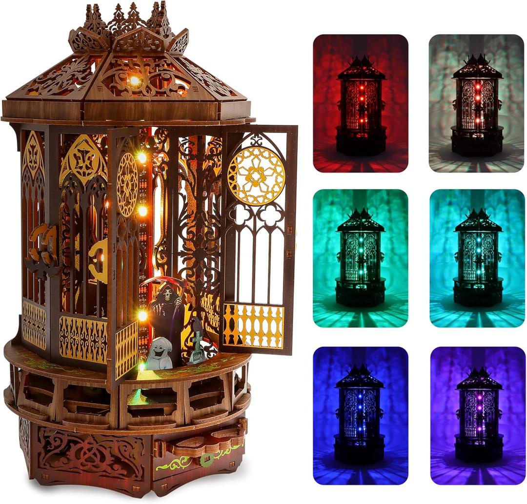 3D Wooden Puzzle of Creative Gift, for Family and Friends, 3D Wooden Puzzles Light Enhance the Lighting Atmosphere of Holiday Gatherings,Decorate Daily Life