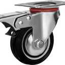 12 Pack 3" Swivel Caster Wheels with Double Brake Non Skid No Mark With Brake