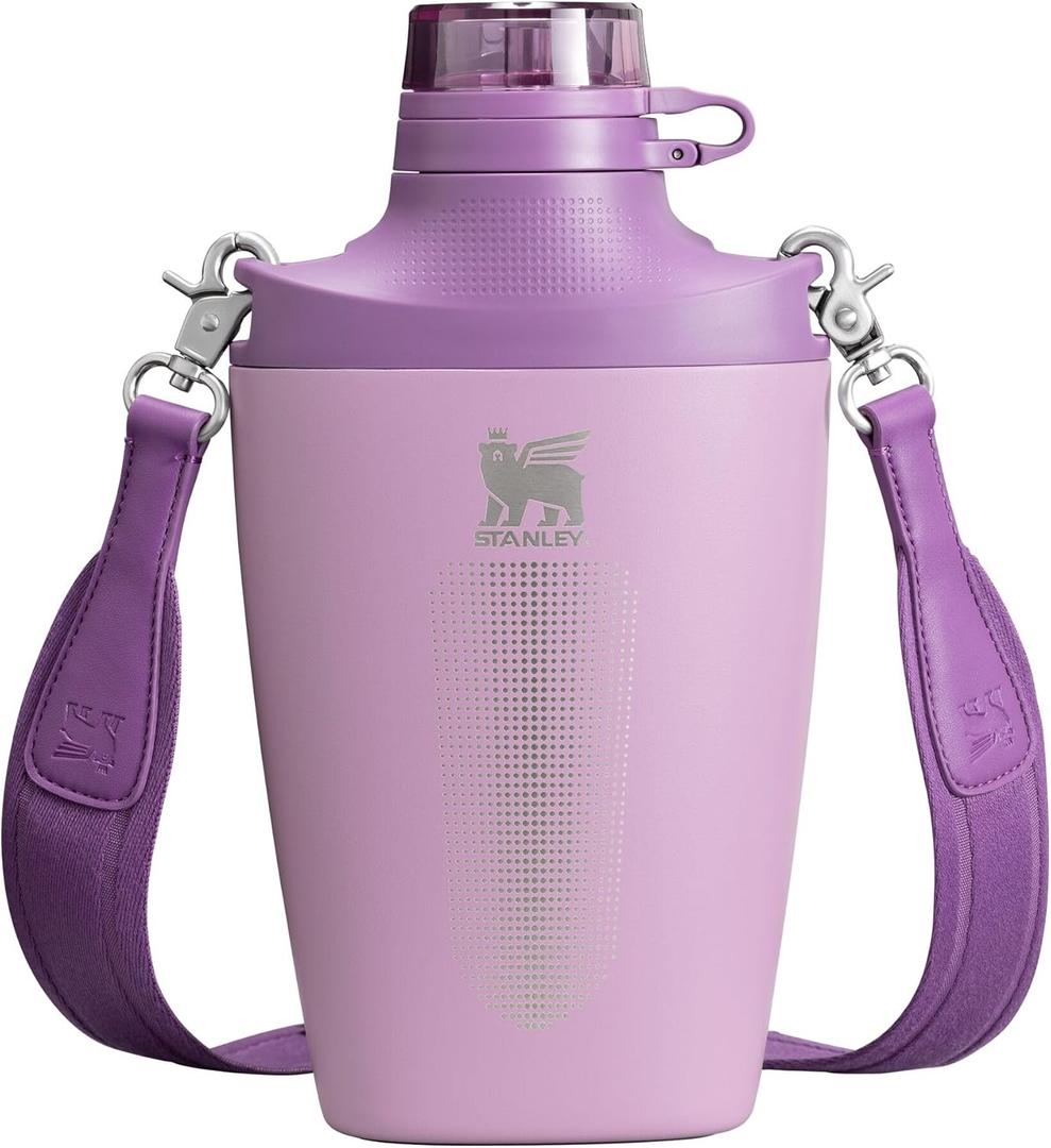 Stanley Cross Bottle 23 oz | Travel Water Bottle with Jacquard Strap | Leakproof Tritan Lid with Removable Straw | Insulated Stainless Steel | BPA-Free | Lilac