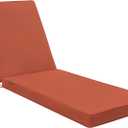 Favoyard Chaise Lounge Cushions Outdoor 72 x 21 x3 Inch Waterproof & 3-Year Fade Resistant Outdoor Lounge Chair Cushions with Removable Cover, Ties and Hidden Zipper for Patio Pool Lounge Chairs (72x21x3, Spice)