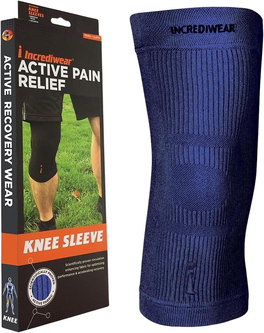 Incrediwear Knee Sleeve  Knee Braces for Knee Pain, Joint Pain Relief, Swelling, Inflammation Relief, and Circulation, Knee Support for Women and Men (X-Large, Navy)