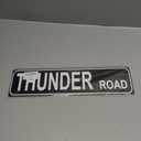 Thunder Road Street Sign, Quality Metal Sign, Thunder Road Sign Novelty Sign for Farm House Garage Wall Decor Black Tin Sign 16 x 4 Inch
