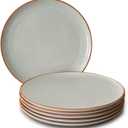 Mora Ceramic Dinner Plates Set of 6, 10 inch Dish Set - Microwave, Oven, and Dishwasher Safe, Scratch Resistant, Modern Rustic Dinnerware- Kitchen Porcelain Serving Dishes - Earl Grey