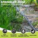 Sprinkler Hose with Holes, Flat Soaker Hose 100 Ft (25 ft 4pack) with Garden Staples and Splitters, Watering Drip Irrigation Hoses for Lawn, Vegetable and Garden Beds (100 ft)
