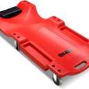 DNA MOTORING 40 Inch Mechanic Creeper, Blow Molded Low Profile Rolling Garage Creeper, w/Padded Headrest, Dual Tool Trays, 350lbs Capacity, Red, TOOLS-00005