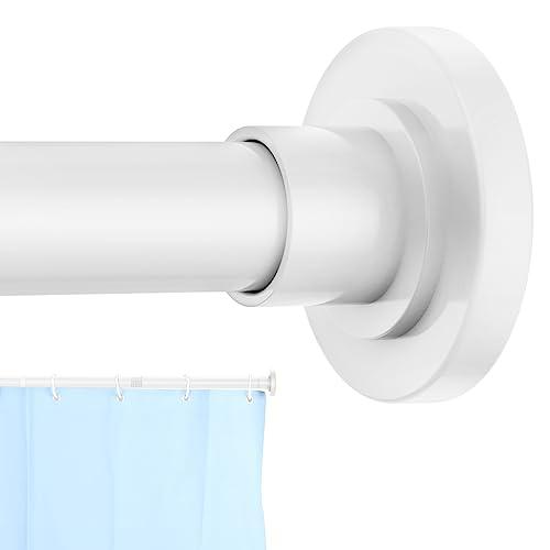 CorkLatta White Shower Curtain Rod 31 to 80 Inch,1 Inch Diameter Adjustable Spring Tension Stainless Steel Telescoping Rod,Easy Install,No Rust