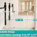 53.46"-55.63" Baby and Pet Safety Gate, 30" Tall Metal Walk-Thru Gate for Doorways & Stairs, Easy One-Hand Open, Dual Lock, Extensions & Wall Mounts Included (White, 29"-54" W x 30.5“H)