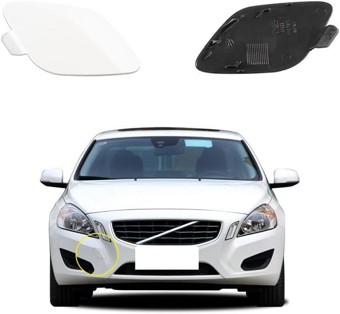Car Front Bumper Tow Hook Cover Compatible with Volvo S60 2011 2012 2013 Trailer Cover Cap 30795007 39802519 Small Lid Towing Eye Cap Pearl White Right Passenger Side