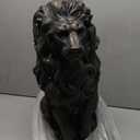 glitzhome Magnesium Oxide, Fibre Glass GH20387 Guardian Standing Lion Outdoor Statue, Bronze
