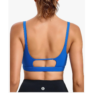 RUNNING GIRL Sports Bras for Women,Square Neck Sports Bra Medium Support Yoga Bra Workout Crop Top with Removable Cups, Large