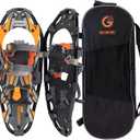 G2 21/25/30/36 Inches Light Weight Snowshoes for Women, Men Youth, Set with Tote Bag, Special EVA Padded Ratchet Binding, Heel Lift, Orange/Blue