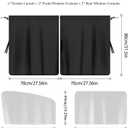 5PCS Car Window Shades,Auto Privacy Curtains with 4 Front&Rear Side Window Shade,98% Light Blocking Divider Curtain Baby Shades for Baby Sleeping Traveling Camping,Universal Car Accessories (Sliver)