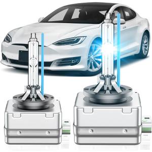 Fit for Tesla 2012-2016 Model S Maserati 2014-2020 Quattroporte 2017-2023 Levanti D3S HID Xenon Headlight Bulbs, High Low Beam Light Bulb, 8000K White Blue, Plug and Play, Pack of 2