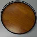 Farmhouse Oak 10" Lazy Susan Turntable Organizer for Cabinet, Round Wooden Lazy Susan Organization and Storage for Dining Table, Pantry, Kitchen, Countertop, Cupboard,Home Decor, Walnut Wood