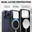 Magnetic for iPhone 17 Pro Case Cute Polka Dot Phone Case, Shockproof Slim TPU and Hard PC Protective Phone Cover Compatible with MagSafe Designed for Women Girls, Black