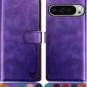 SUANPOT for Google Pixel 9 Pro XL 6.8" 5G Wallet case with RFID Blocking Credit Card Holder,Flip Book PU Leather Protective Cover Women Men for Pixel 9 Pro XL Phone case Purple