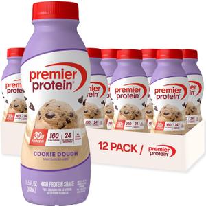 Premier Protein Shake, Cookie Dough, 30g Protein, No Added Sugar, 24 Vitamins & Minerals to Support Immune Health, 11.5 fl oz, 12 Pack BB 26 DEC 2026