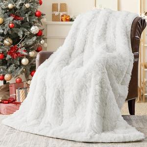 yescool Weighted Blanket for Adults (25 lbs, 60" x 80", Snow-White) Heavy Blanket for Sleeping Perfect for 140-160 lbs, Queen Size Faux Fur Blanket with Premium Glass Bead, Machine Washable