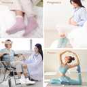 Fuzzy Socks with Grips for Women, Warm Plush Slipper Soft Socks for Winter Indoor Comfort, Cozy Gift (Pink & White & Blue)