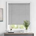 LazBlinds Cordless 1" Vinyl Mini Blinds for Indoor Windows - Light Filtering Horizontal Window Blinds & Shades, 45" W x 64" H, Grey