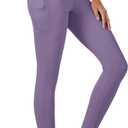 MAGCOMSEN Womens Leggings High Waist Tummy Control Yoga Pants with Pockets Purple Running Leggings for Exercise, XXL