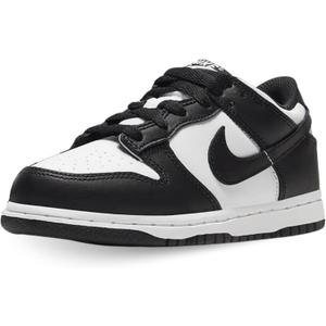Nike Kid's Dunk Low Sneaker (2 Big Kid, White Black White)