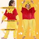 SWEETXIN Unise Kids Jumpsuit Cosplay Onesie One Piece Suit for Girls Boys Halloween Character Costume Dress Up Party (12 Years, Winnie the Pooh)