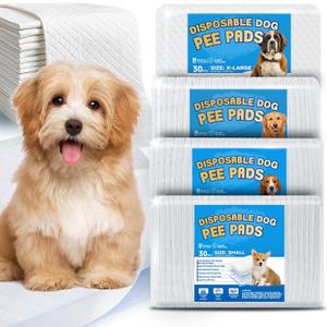 Wee Wee Pads for Dogs, Premium Puppy Pads with 6-Layer Leak-Proof Design, Disposable and Safe Dog Pee Pads, Small (24x24, Holds 6 Cups), 40 Pcs  