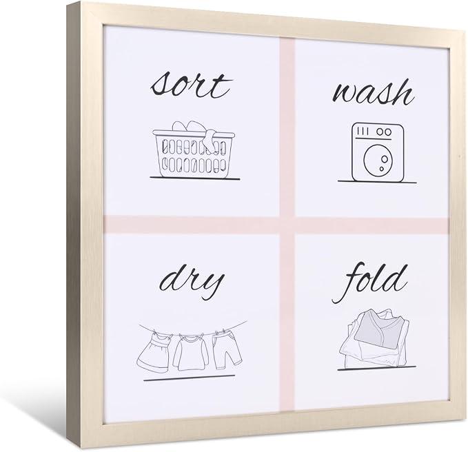Laundry Room Sign Farmhouse Pictures Wall Art Decor 16×16in