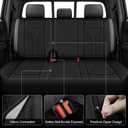 Seat Covers Full Set Compatible with 2024 2025 2026 Toyota Tacoma Double Crew Cab Waterproof Leather Seat Protectors Custom Fit for Trucks (Black&Grey)